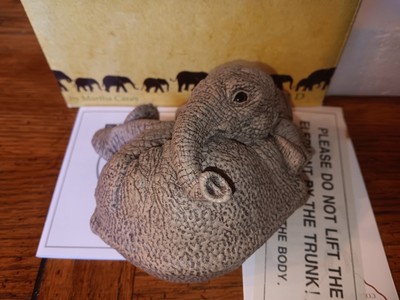 Elephant ''Peek'' #3152 by Martha Carey (Marty Sculpture) The HERD Collection