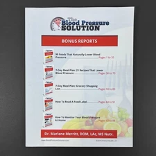 The Blood Pressure Solution: Bonus Reports by Dr. Marlene Merritt 2015 Paperback
