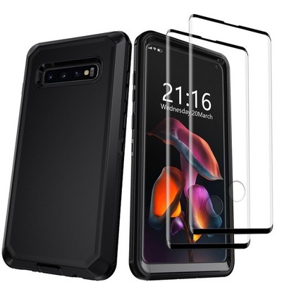 Black For Samsung Galaxy S10/S10+/S10e Case Heavy Duty Cover / Screen Protector