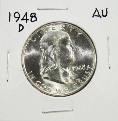 1948-D Franklin Half Dollar AU #GA "90% Silver"