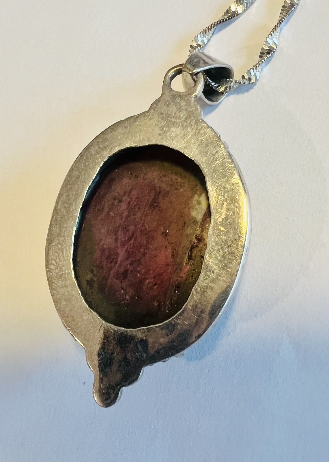 Sterling Silver Ruby Zoisite Gemstone Large Penda… - image 5