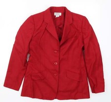 Jennifer Moore Womens Red Jacket Size 8 Button