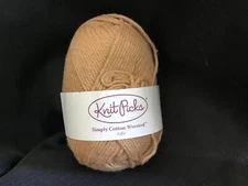 One Ball Knit Picks Simply Cotton Worsted-Toffee Color