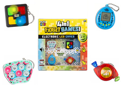 4 in 1 elektronischer digitaler LED Handschmeichler Spiele Tasche Schlüsselanhänger Lichter & Sounds Spielzeug