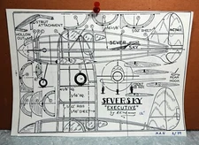 SEVERESKY EXECUTIVE BALSA FREE FLIGHT MODEL AIRPLANE PLANS 12" WINGSPAN