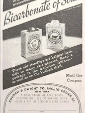 Arm & Hammer Baking Soda Cow Brand Church & Co Baking Vintage Print Ad 1937