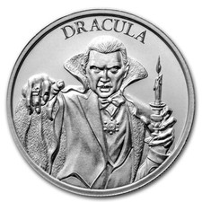 2 oz Silver High Relief Round - Vintage Horror Series: Dracula 87.44 per troy oz