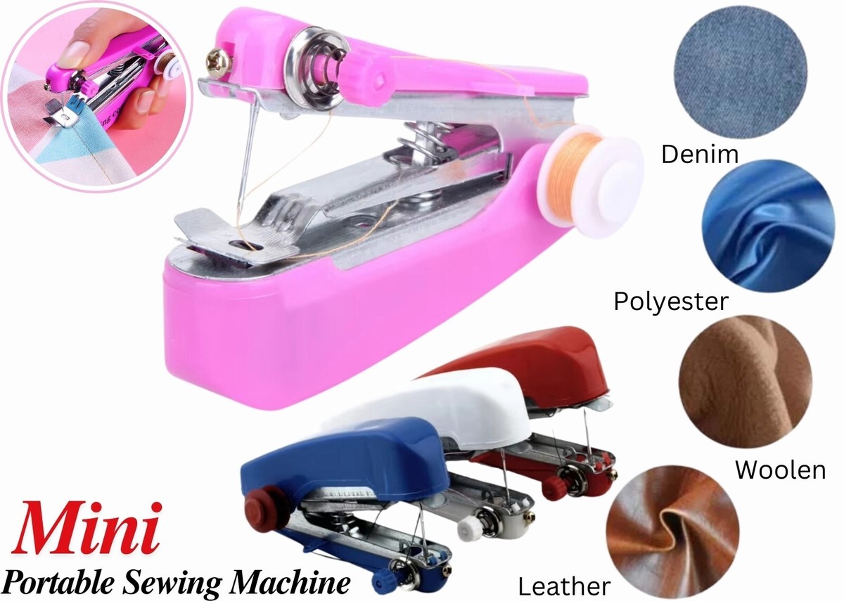 Handheld Sewing Machine For Beginners - Portable Cordless Mini Sewer With Complete Kit For Quick DIY Repairs