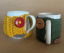 Handmade Mug Sweater Coozie Cozy with Button Multiple Colors Available