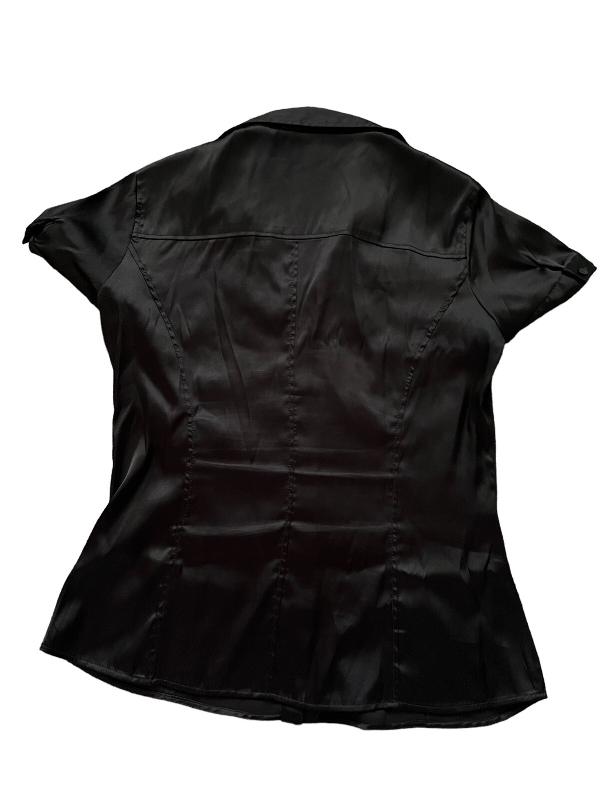 Zara Basic Women’s Size L Dark Brown Button Down … - image 2