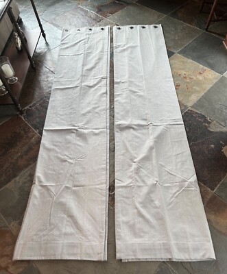 CUSTOM GROMMET DRAPE SET 50  x 108  HUNTER DOUGLAS GRAY CAROLE DESIGNER FABRIC 