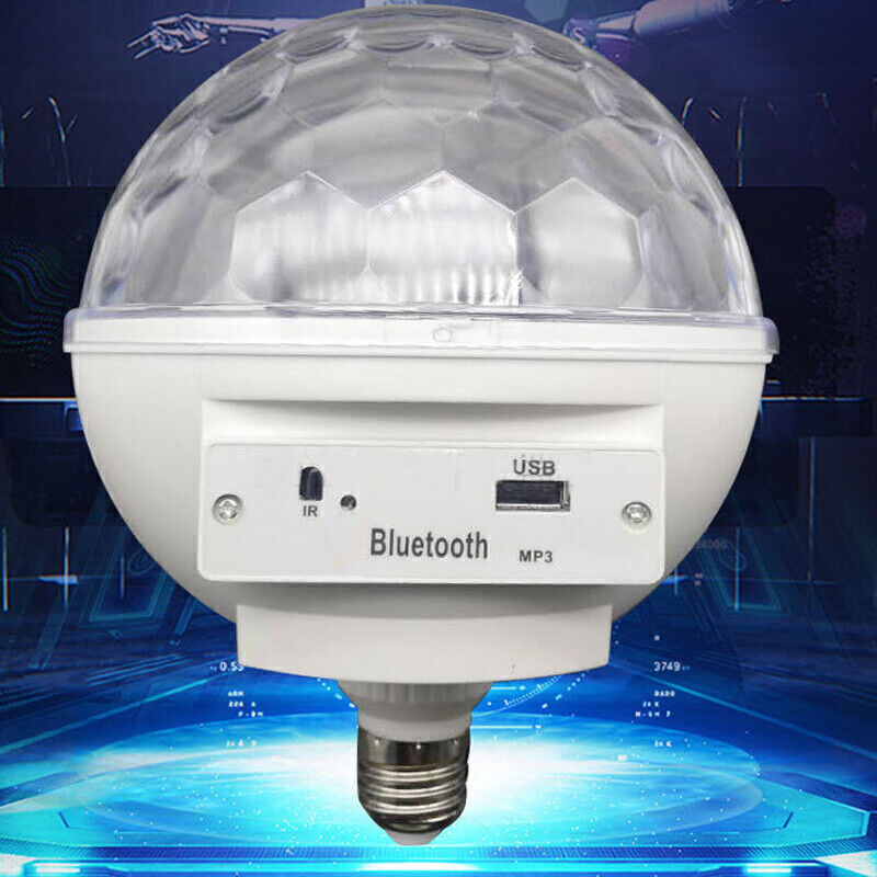E27 LED Stage Disco Light Bluetooth Crystal Magic Ball Lamp Party Disco ...