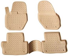 3D Gummi Fussmatten passend für VOLVO V60 i 2010 - 2018 beige passgenau mit Rand