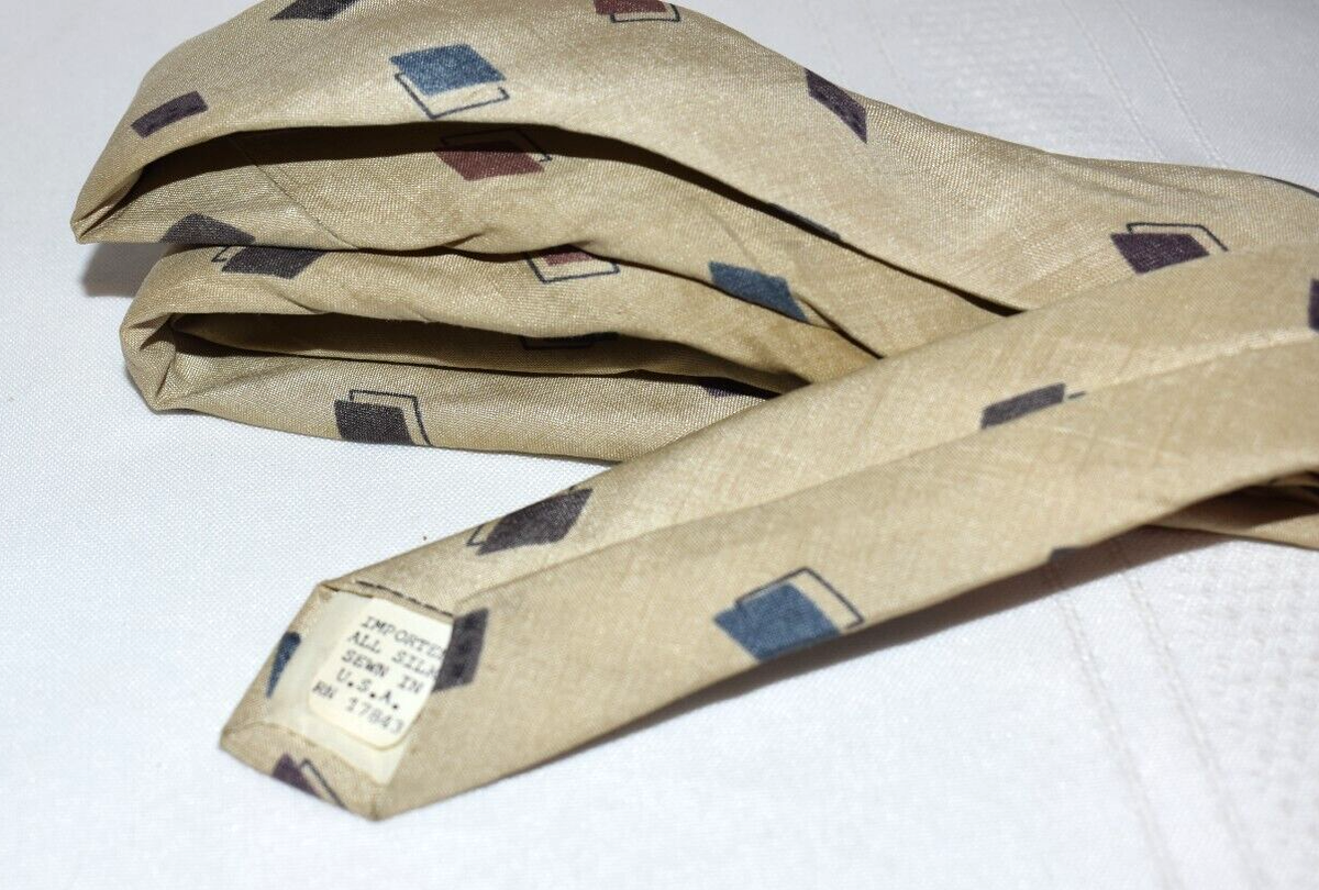 Vintage Multi-Color Geometric Silk Tie RN 17843 Made in USA | eBay
