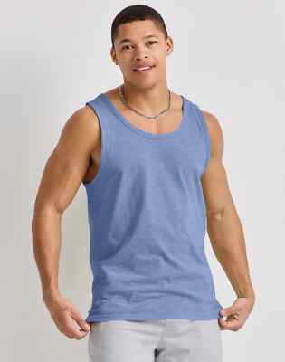 Hanes Men's Tank Top Sleeveless Shirt Originals Lightweight Deep Forte Blue 4XL