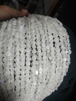 5 Strands lot Rainbow Moonstone Coin Smooth 4.5-5 mm Beads Gemstone 13'' Strands