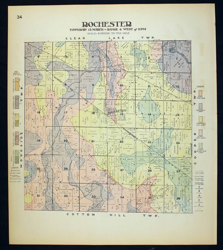 1914 Plat Map Rochester Township Sangamon County Illinois USGS Soil Map ...