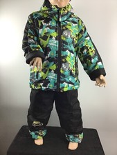 Skianzug,Junge,Zweiteiler,86,92,98,104,110, grün,schwarz,Kapuze,Latzhose,