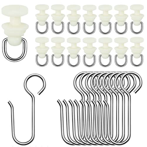 Guide Per Tendaggi - 100 Pezzi, Plastica Bianca, Universali