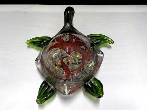 GLASS SEA TURTLE FIGURINE OR PAPERWEIGHT COLLECTIBLE NEW WITH PRICE TAG - Picture 4 of 6