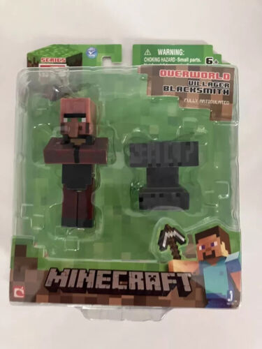 Minecraft Villager Blacksmith Figure 3" Mojang Overworld Series 2 Toy - Foto 2 di 5