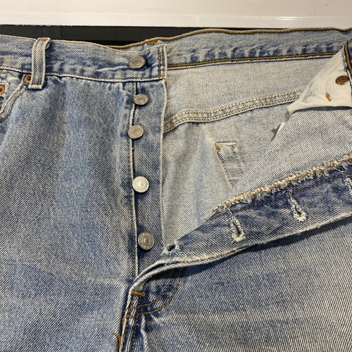 Vintage Levis 501 Jeans Herren 36x30 Blau Button Fly Y2K 01-93 Tag Rock Grunge A25 - Bild 8 von 14