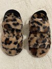 NEW Little Girls Olivia Miller Lady In Plush Faux-Fur Brown Leopard Slippers — photo 1