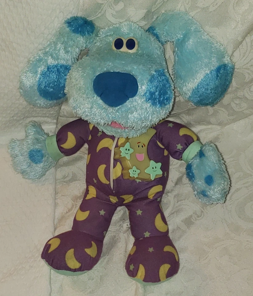 Fisher Price 2004 hora de acostarse cantando iluminar pistas azules perro peluche 13" de alto Foto 2 de 4