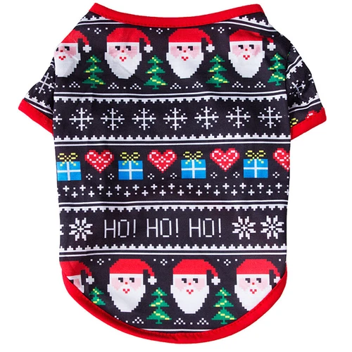 Pet Christmas Clothes Puppy Dog Jumper Small Dog Chihuahua Cat T-shirt Apparels - Picture 12 of 37