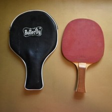 Vintage Tamasu Butterfly Soft-D13 Red Table Tennis Ping-Pong Bat/Paddle W Case