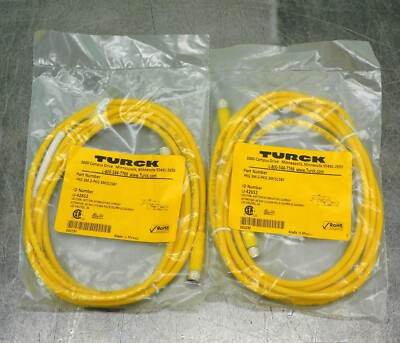 TURCK 3M-2-PKG3M/S1587 U-42652 Cordset Cord Cable Wire Lot of Two (2)
