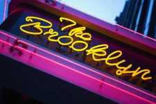 The Brooklyn Neon Sign Times Square New York Photo Art Print Poster 18x12