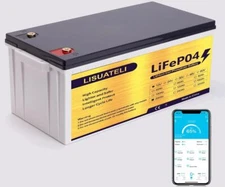 12V 200Ah Plus Bluetooth LiFePO4 Lithium Battery, Built-in 200A BMS