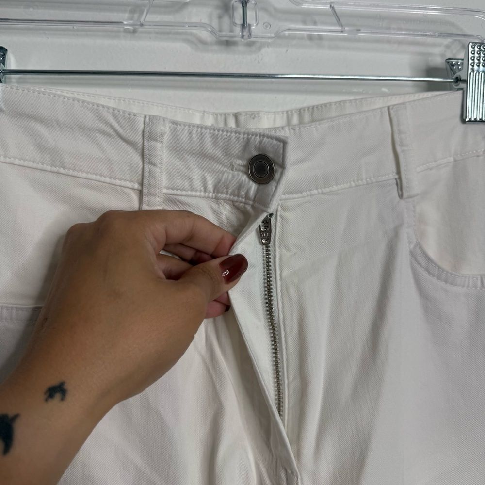 NWT Massimo Dutti Straight Leg Cotton Blend Trousers Cream White Size 8 thumbnail 3