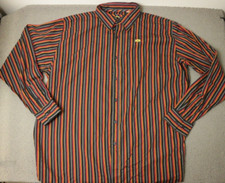 Pelle Pelle Button Up Shirt Men's 5XL Red Black Long Sleeve Embroidered T1