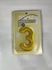 Spritz Giant Mylar Balloon Number 3 Gold 45in height