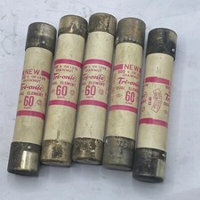 Lot of 5 Shawmut Tri-Onic TRS60 Fuses 60 Amp 600V Time-Delay  