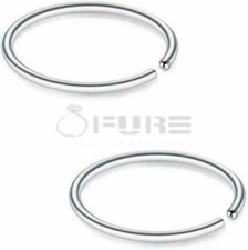 8mm Silver 2Pcs Sterling Silver Helix Tragus Thin Hoop Ear Lip Nose Rings