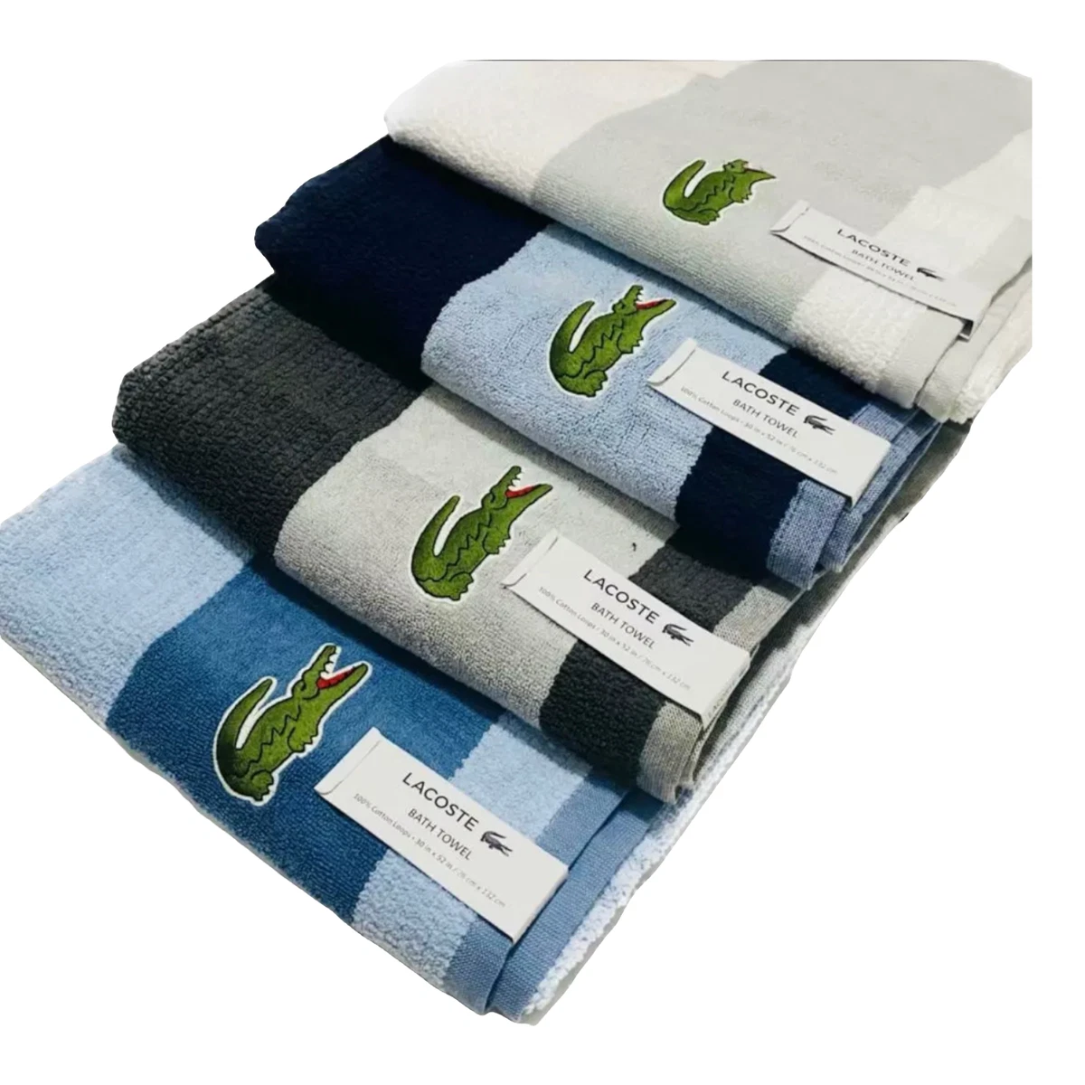 Lacoste Match Cotton Colorblocked Bath Towel - Macy's