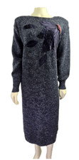 Vintage Christina Grant Gray sweater Dress Size M