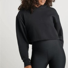NWT Lululemon Loungeful Cropped Hoodie Sweater in Dark Sparkle, Size 12