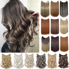 Full Head Hair Extension Secret Wire Headband Hairpiece Synthetic As Human