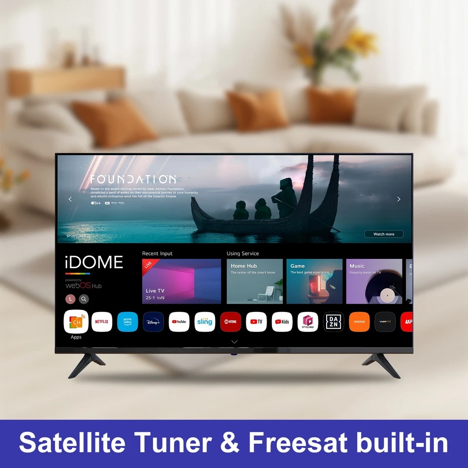 iDOME 43 Inch Smart WebOS TV WiFi Freeview 2K FHD Frameless 3 HDMI 2USB 220V UK - Image 4 of 4