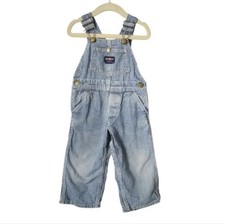 OSHKOSH x VINTAGE Union made Railroad Stripe Demin Vestbak Overalls infant