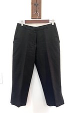 Liz Claiborne Vintage 80s Linen Pants Michaela High Waist Black Ankle Size 4