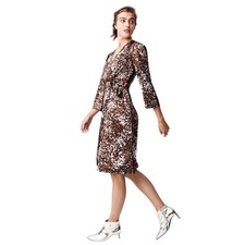 Prologue Women's Patterned Brown Midi Dress - medium