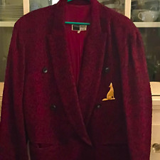Men's Burgundy Tuxedo Blazer Jacket 40R Double-Breasted Shawl Lapel 6-Button