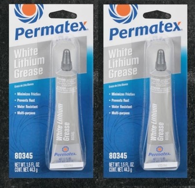 2 Pack Permatex 80345 White Lithium Grease 1.5 oz.