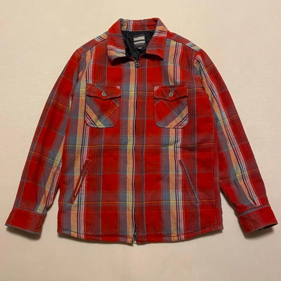 Momotaro Jeans Quilted Check Jacket Red Size 40 made in Japan - Image 2 of 4