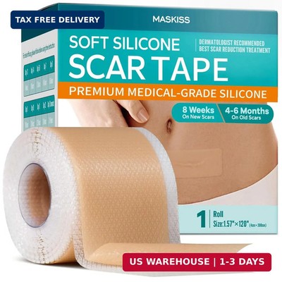 Silicone Scar Tape (1.57 * 120 Inches), Maskiss Silicone Scar Removal Sheets, Sc